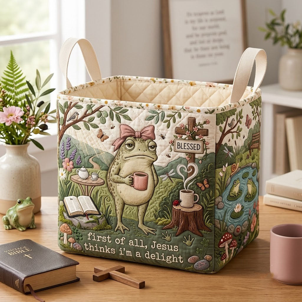 Jesus Thinks Im A Delight Quilted Storage Basket GFTOPND1752