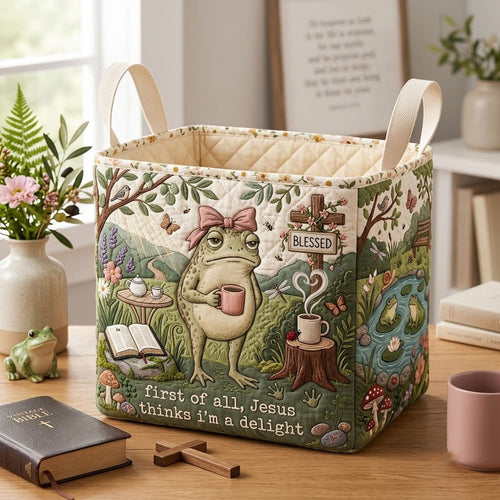 Jesus Thinks Im A Delight Quilted Storage Basket GFTOPND1752