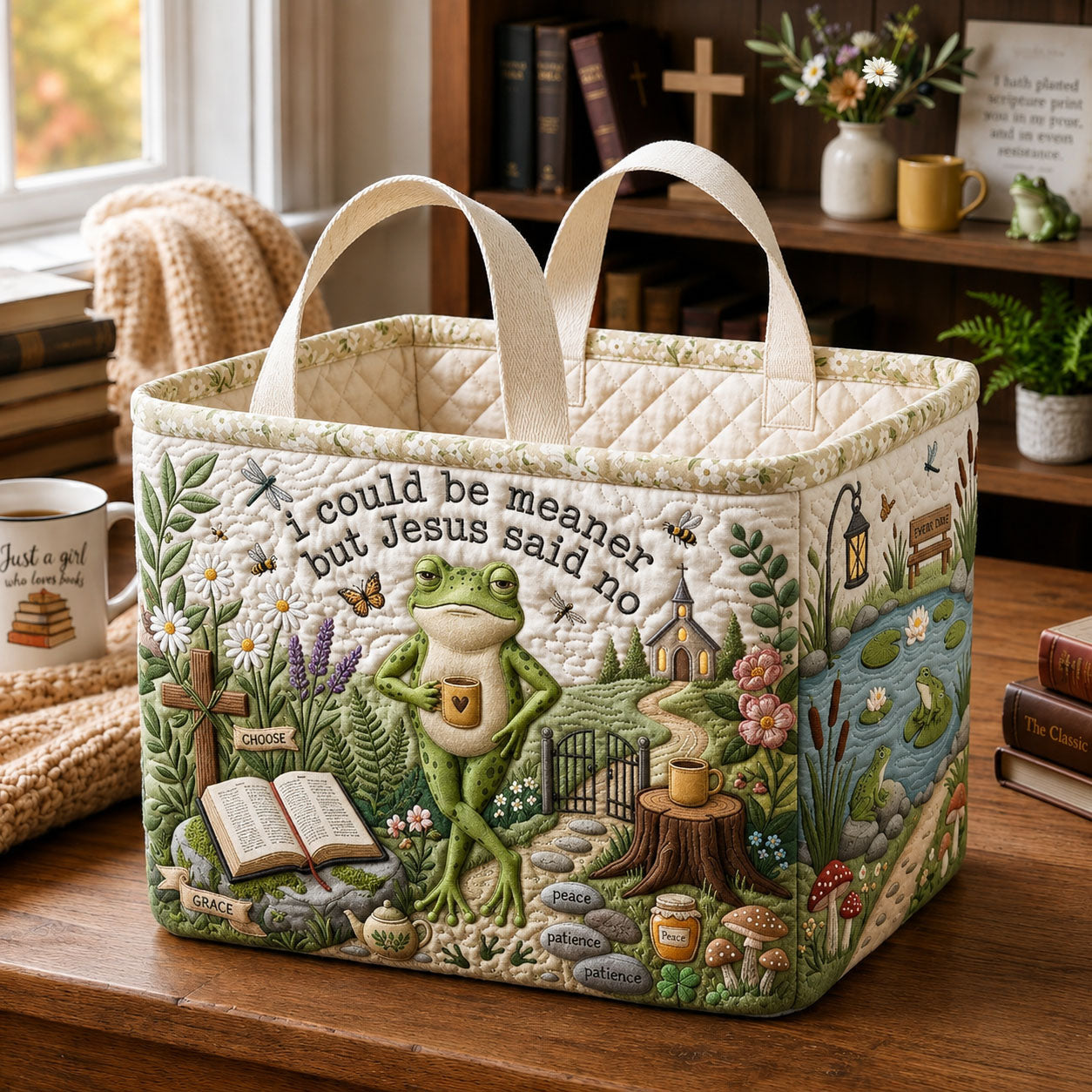 I Could Be Meaner Quilted Storage Basket GFTOPND1754