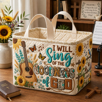 Goodness Of God Quilted Storage Basket GFTOPND1756