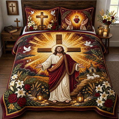 Jesus 3-Piece Quilted Bedding Set GFTOPND1765