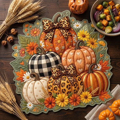 Fall Pumpkins Custom Shape Quilted Placemat GFTOPND1772