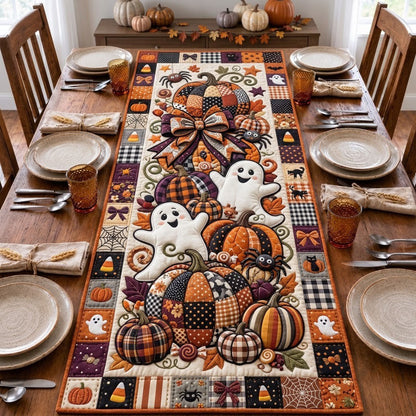 Halloween Pumpkin Ghost Quilted Table Runner GFTOPND1784