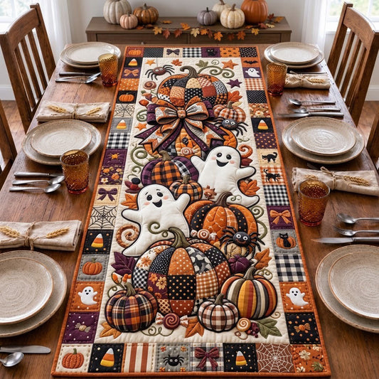 Halloween Pumpkin Ghost Quilted Table Runner GFTOPND1784
