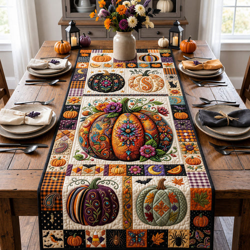 Diamond Pumpkin Quilted Table Runner GFTOPND1785