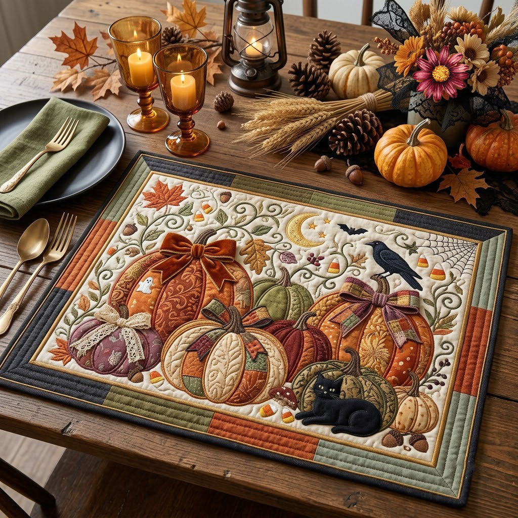 Halloween Pumpkin Quilted Placemat GFTOPND1841