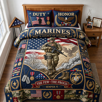 The Few The Proud 3-Piece Quilted Bedding Set GFTOPND1871