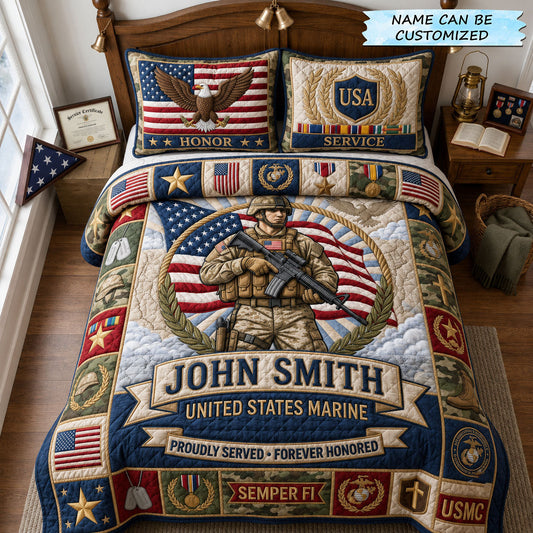 Forever Honored 3-Piece Quilted Bedding Set QTCUZ GFTOPND1873