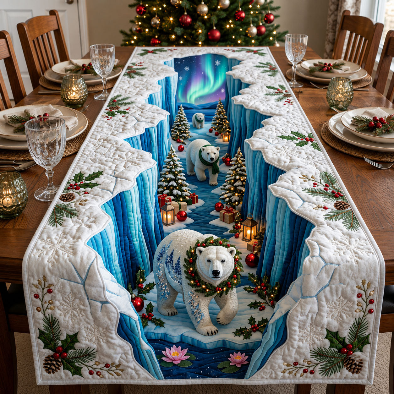 Polar Bear Quilted Table Runner GFTOPND1876