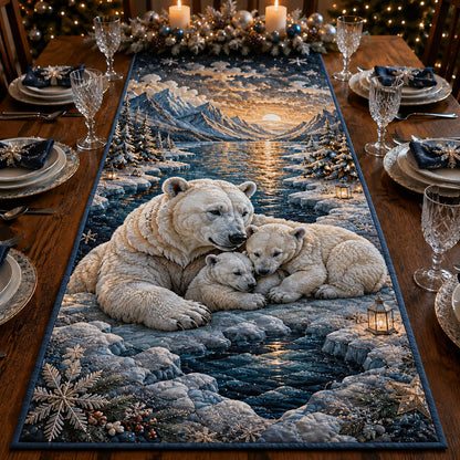 Polar Bear Family Quilted Table Runner GFTOPND1880