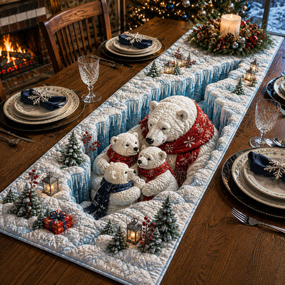 Polar Bear Family Quilted Table Runner GFTOPND1881