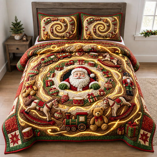 Christmas Toys Votex 3-Piece Quilted Bedding Set GFTOPND1885