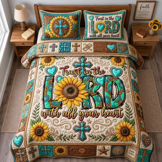 Trust In The Lord 3-Piece Quilted Bedding Set GFTOPND1931