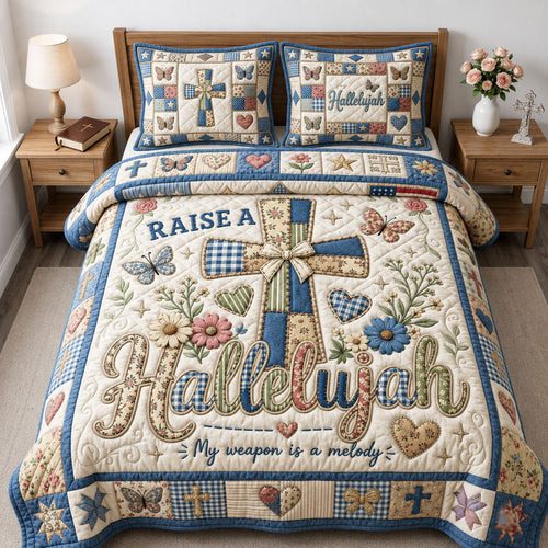 Raise A Hallelujah 3-Piece Quilted Bedding Set GFTOPND1932
