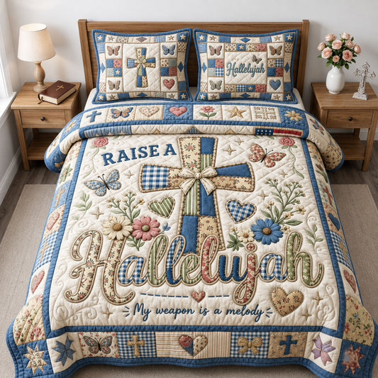 Raise A Hallelujah 3-Piece Quilted Bedding Set GFTOPND1932