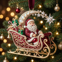Sparkly Jeweled Santa Claus Christmas Mica Ornament GFTOPND1940
