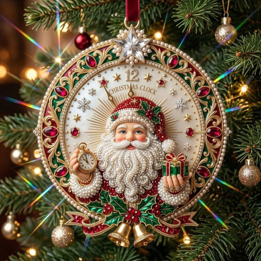 Sparkly Jeweled Santa Claus Christmas Mica Ornament GFTOPND1941