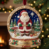 Sparkly Jeweled Santa Claus Christmas Mica Ornament GFTOPND1943