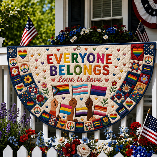 Love Is Love Quilted Fan Flag GFTOPND195