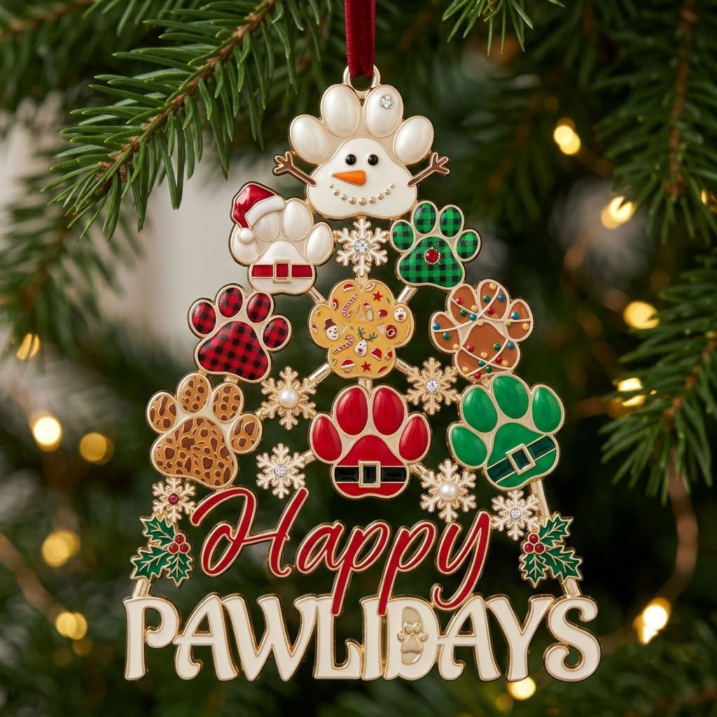 Happy Pawlidays Christmas Mica Ornament GFTOPND1965