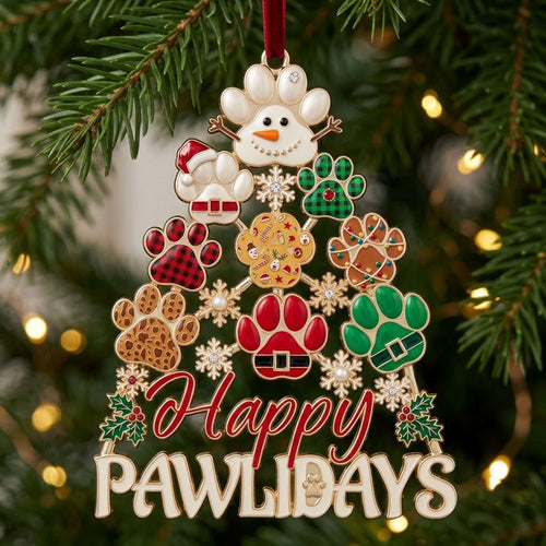 Happy Pawlidays Christmas Mica Ornament GFTOPND1965