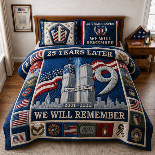 911 Patriot Day 3-Piece Quilted Bedding Set GFTOPND2034