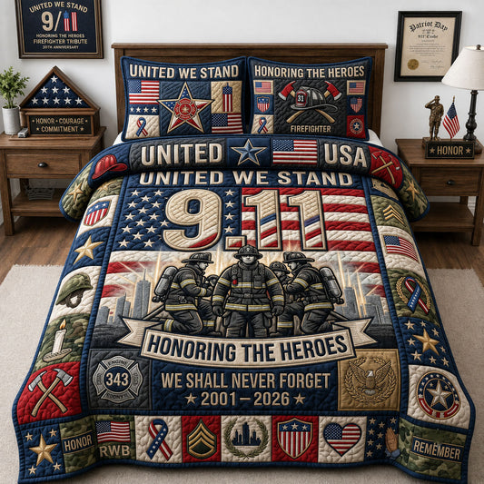 FDNY Patriot Day 3-Piece Quilted Bedding Set GFTOPND2040