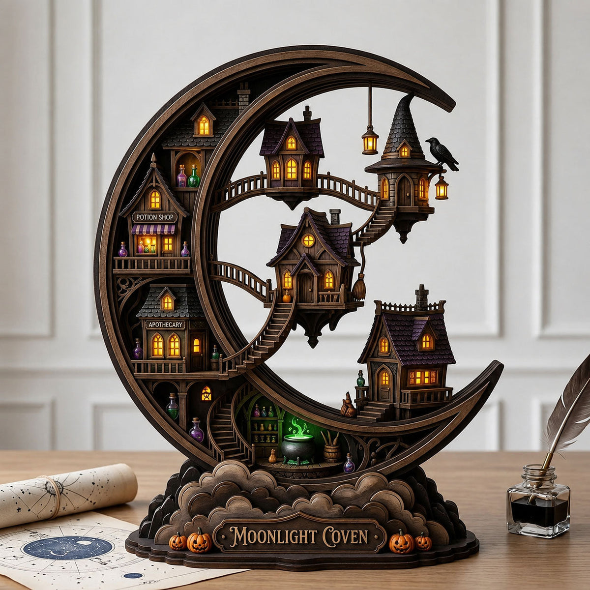 Moonlight Coven Wooden Block 3-Layers GFTOPND2041