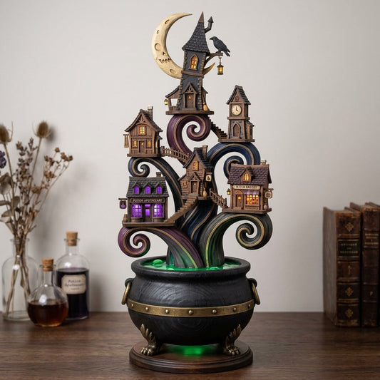 Witch Cauldron City Wooden Block 3-Layers GFTOPND2043