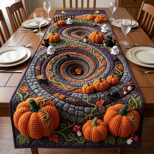 Pumpkin Patch Votex Crochet Quilted Table Runner GFTOPND2068