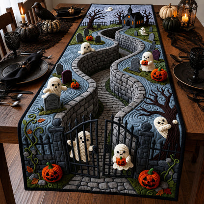 Ghost Graveyard Crochet Quilted Table Runner GFTOPND2070
