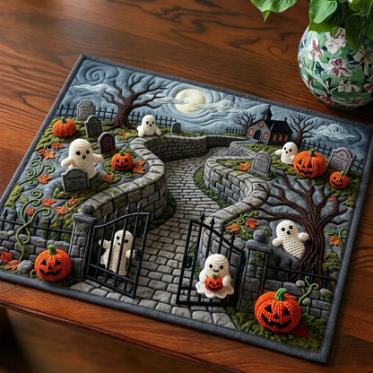 Ghost Graveyard Crochet Quilted Placemat GFTOPND2070 C2