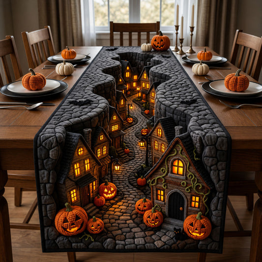 Midnight Village Crochet Quilted Table Runner GFTOPND2071