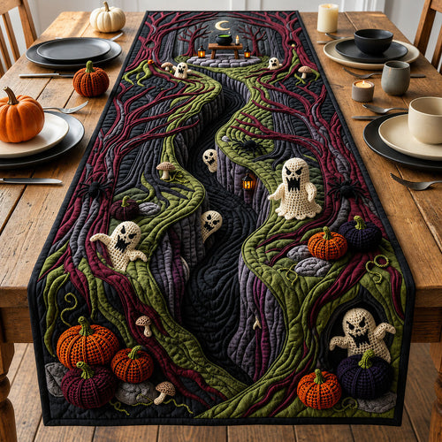 Haunted Forest Crochet Quilted Table Runner GFTOPND2074
