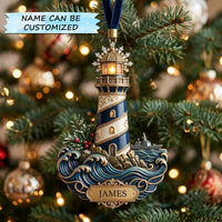 Lighthouse Christmas Mica Ornament QTCUZ GFTOPND2098