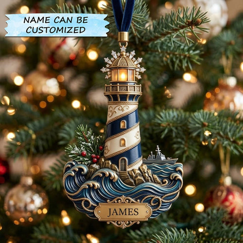 Lighthouse Christmas Mica Ornament QTCUZ GFTOPND2098