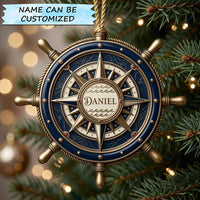Ship Wheel Christmas Mica Ornament QTCUZ GFTOPND2099