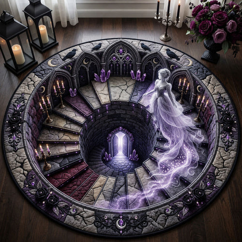 Jeweled Haunted Staircase Quilted Round Mat GFTOPND2130