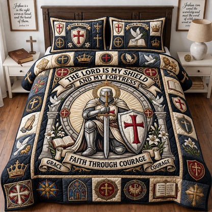 The Lord Is My Shield 3-Piece Quilted Bedding Set GFTOPND2136