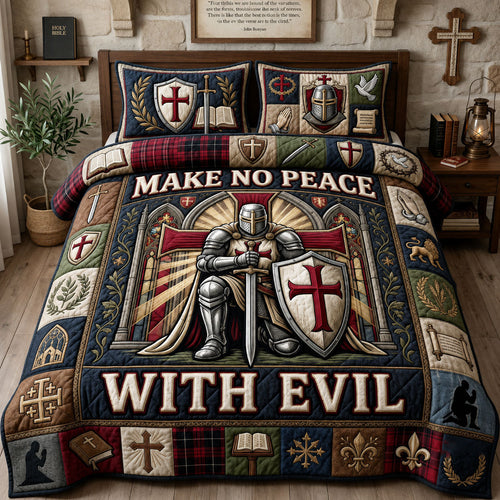 Make No Peace With Evil 3-Piece Quilted Bedding Set GFTOPND2137