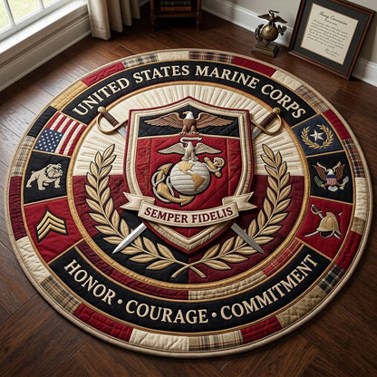 US Marine Corps Quilted Round Mat GFTOPND2163