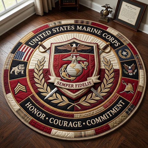 US Marine Corps Quilted Round Mat GFTOPND2163