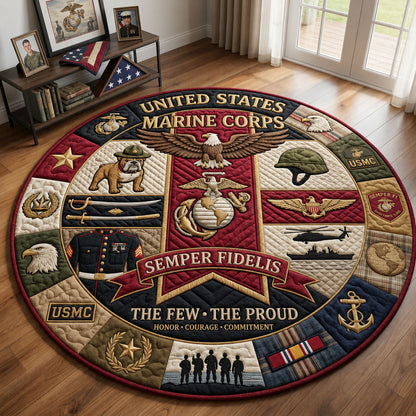 Proud USMC Quilted Round Mat GFTOPND2164