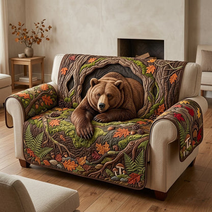 Autumn Bear Quilted Sofa Cover GFTOPND2167
