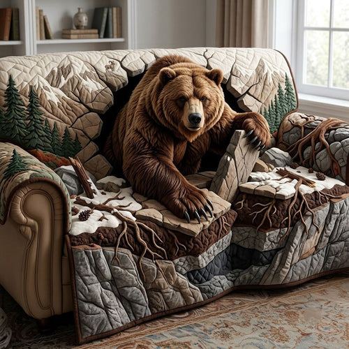 Grizzly Bear Quilted Sofa Cover GFTOPND2168