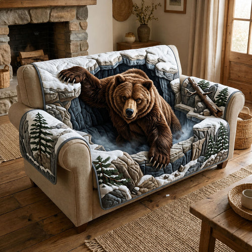 Grizzly Bear Quilted Sofa Cover GFTOPND2171