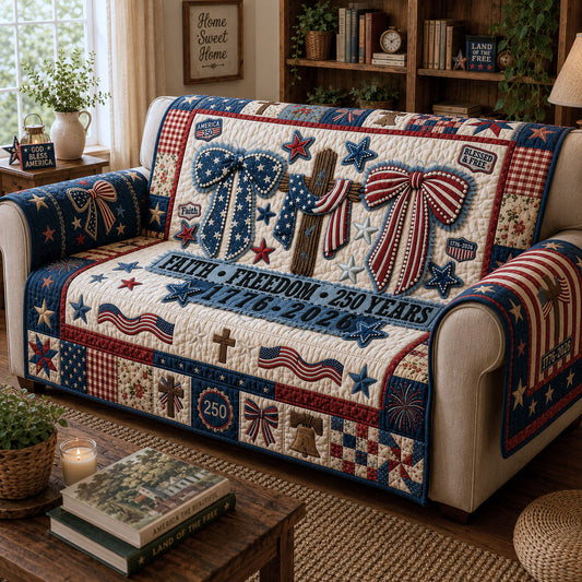 250 Years Faith Freedom Quilted Sofa Cover GFTOPND220