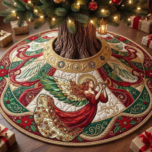 Angel With Trumpet Quilted Tree Skirt GFTOPND2217