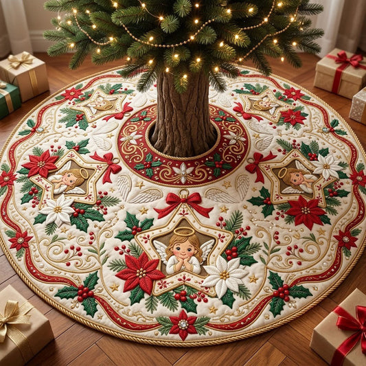 Christmas Angel Star Quilted Tree Skirt GFTOPND2221