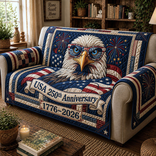 Patriotic Bald Eagle Quilted Sofa Cover GFTOPND223